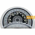 فرش گرد سرمه ای طرح اصفهان10