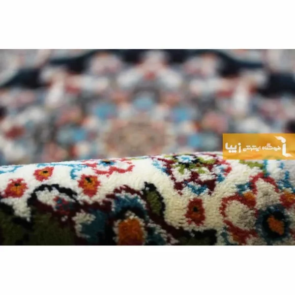 فرش گرد سرمه ای طرح نیلا4