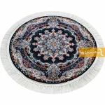 فرش گرد سرمه ای طرح نیلا5