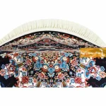 فرش گرد سرمه ای طرح نیلا3