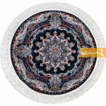 فرش گرد سرمه ای طرح نیلا2