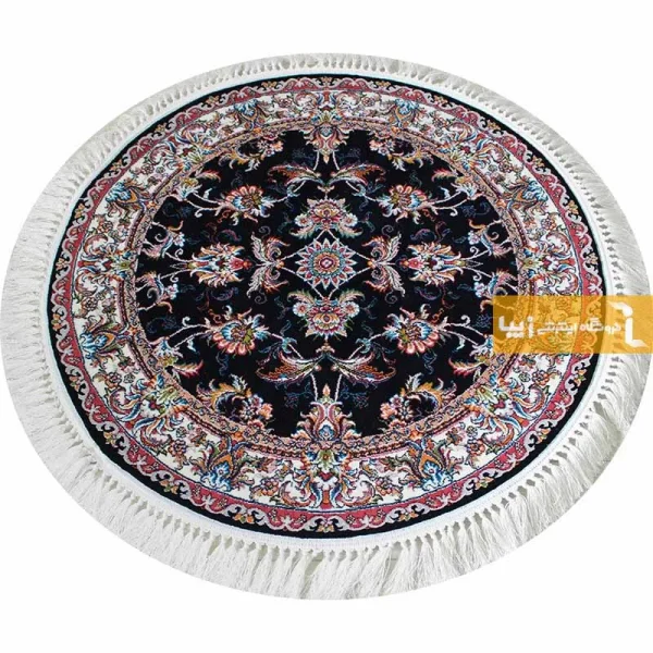 فرش گرد سرمه ای طرح صبا5