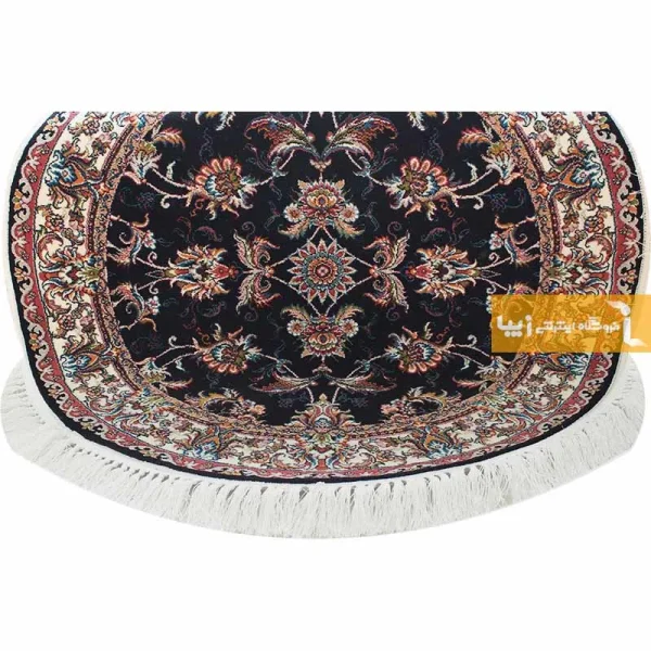 فرش گرد سرمه ای طرح صبا8