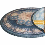 فرش گرد سرمه ای طرح فیروزه5