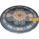 فرش گرد سرمه ای طرح فیروزه4