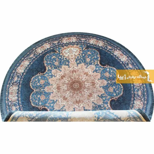 فرش گرد سرمه ای طرح فیروزه8