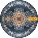 فرش گرد سرمه ای طرح فیروزه7