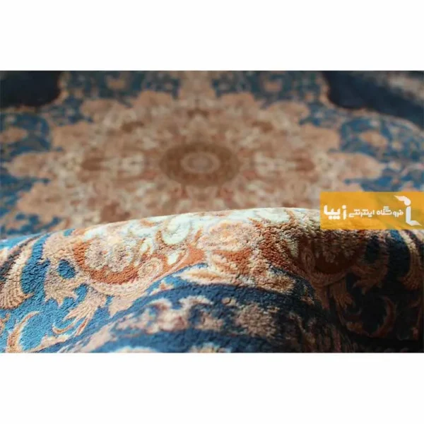 فرش گرد سرمه ای طرح فیروزه6