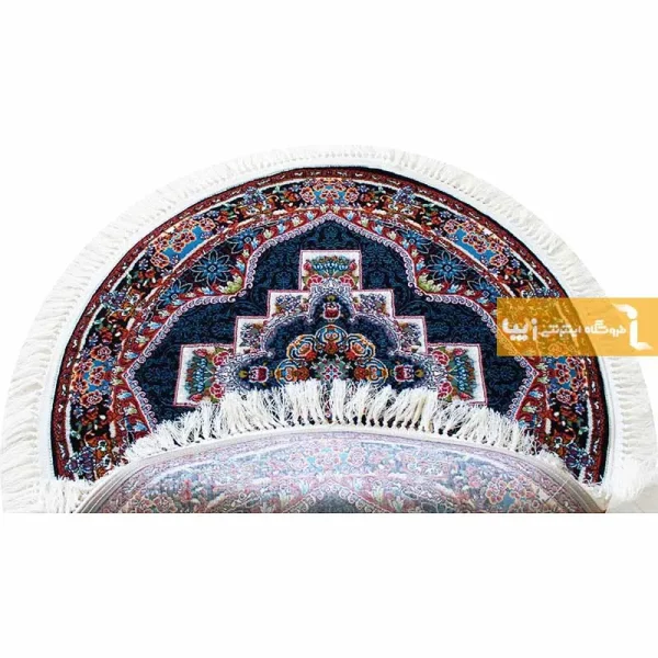 فرش گرد سرمه ای طرح ناردون12