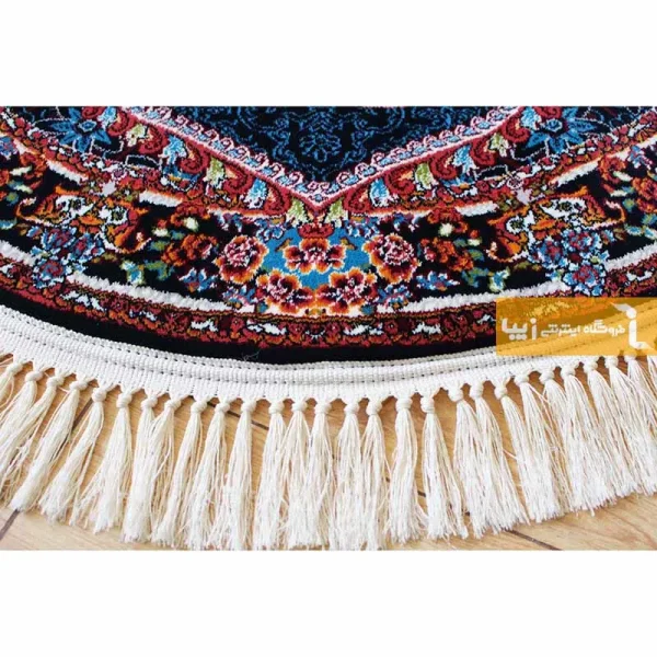 فرش گرد سرمه ای طرح ناردون5