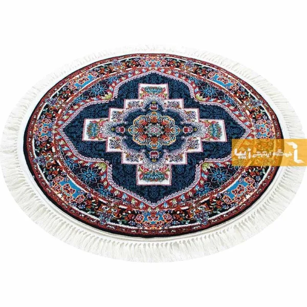 فرش گرد سرمه ای طرح ناردون10