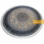 فرش گرد نقره ای طرح شاهسوند8