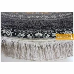 فرش گرد نقره ای طرح شاهسوند4