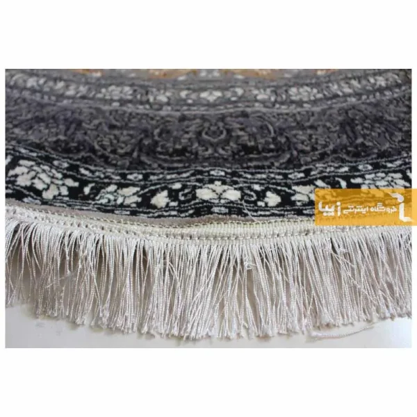 فرش گرد نقره ای طرح شاهسوند4