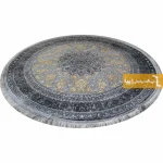 فرش گرد نقره ای طرح شاهکار10
