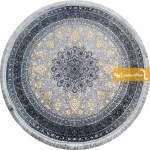 فرش گرد نقره ای طرح شاهکار7