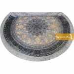 فرش گرد نقره ای طرح شاهکار6