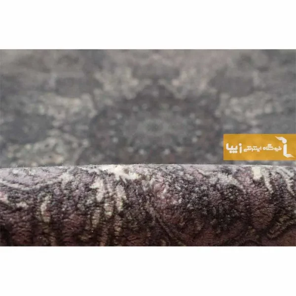 فرش گرد طوسی طرح تورمالین3