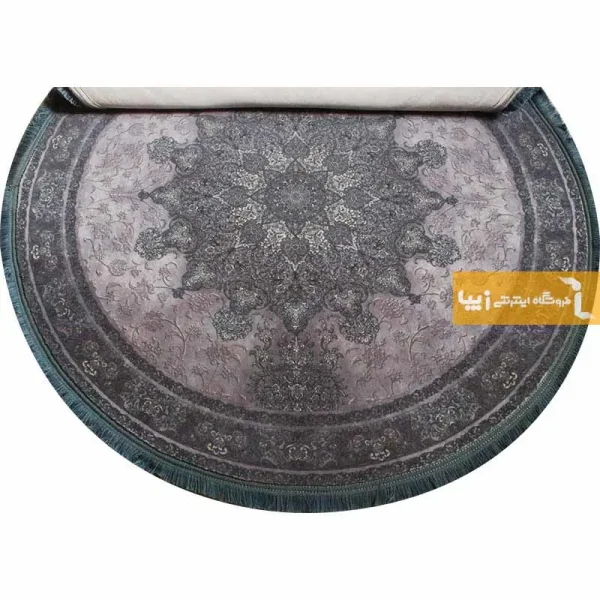 فرش گرد طوسی طرح تورمالین8