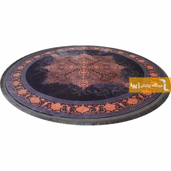 فرش گرد بنفش طرح آمیتیست3
