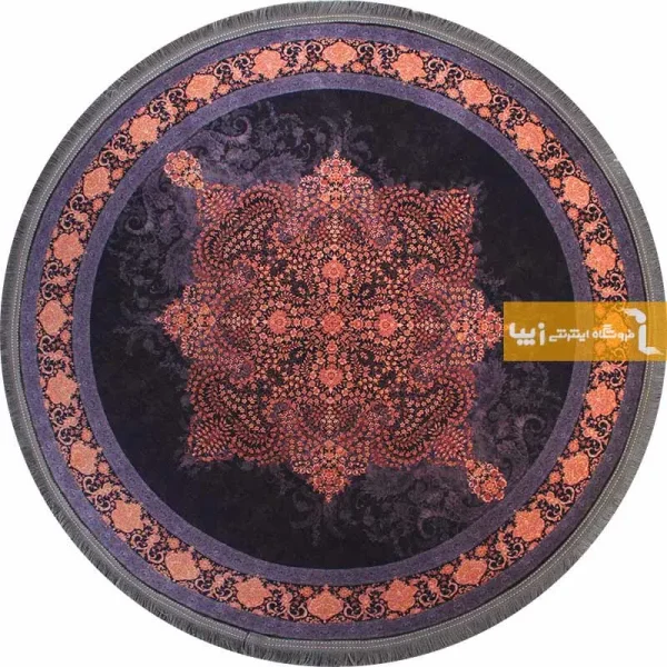 فرش گرد بنفش طرح آمیتیست11