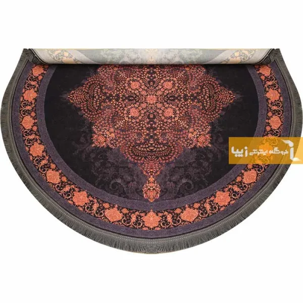 فرش گرد بنفش طرح آمیتیست9