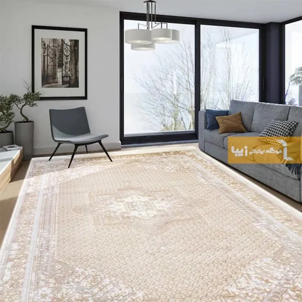 فرش کرم طرح سپند1