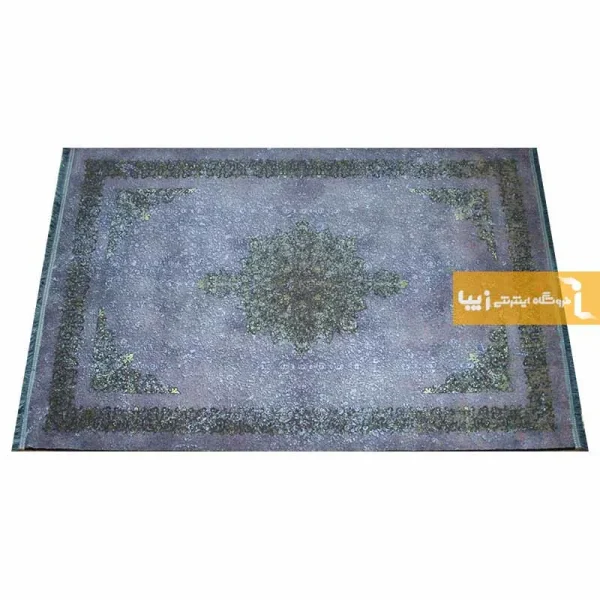 فرش سرمه ای طرح عقیق آبی4