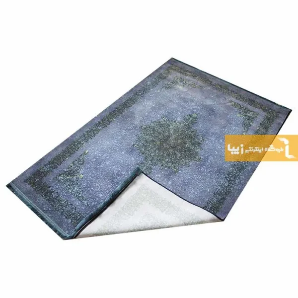 فرش سرمه ای طرح عقیق آبی9