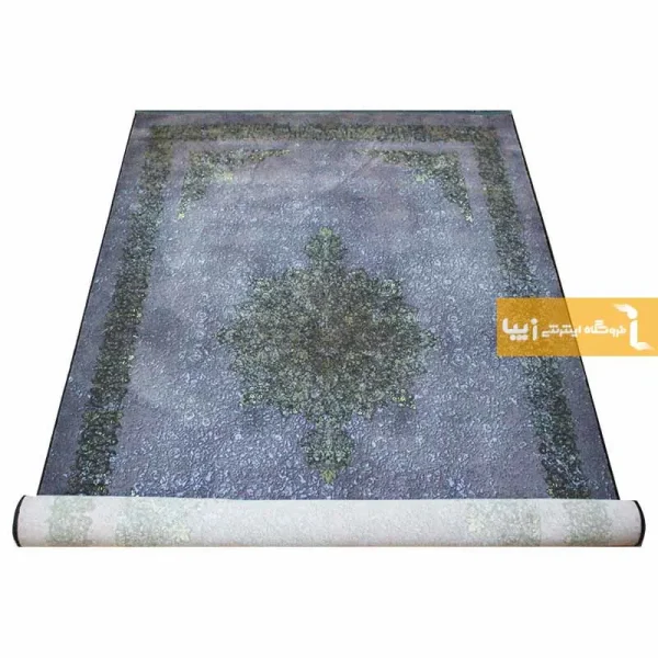 فرش سرمه ای طرح عقیق آبی8