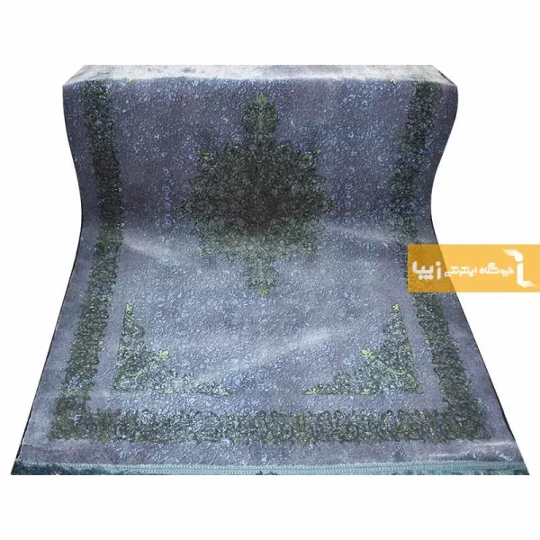 فرش سرمه ای طرح عقیق آبی7