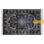 فرش سرمه ای طرح باغ بهشت3