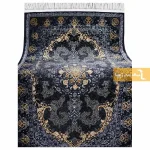 فرش سرمه ای طرح باغ بهشت11