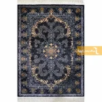 فرش سرمه ای طرح باغ بهشت10