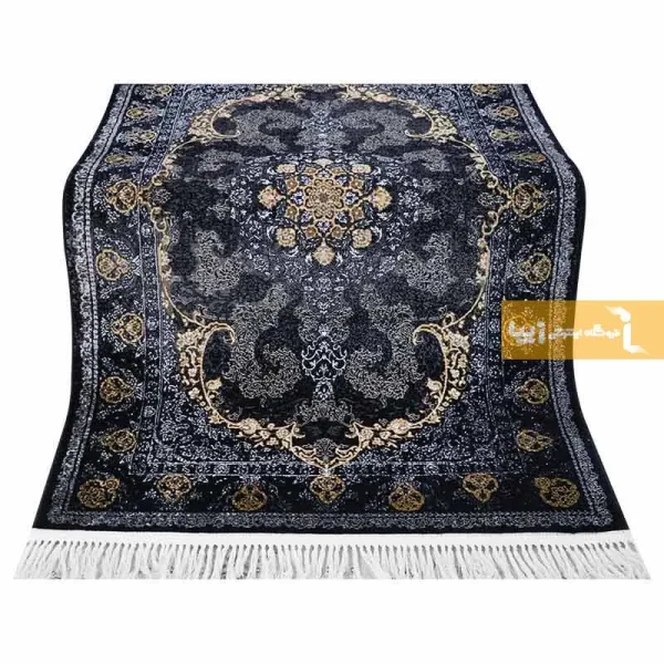 فرش سرمه ای طرح باغ بهشت9