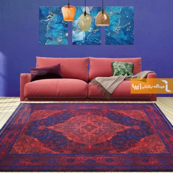 فرش سرمه ای طرح لاجورد1