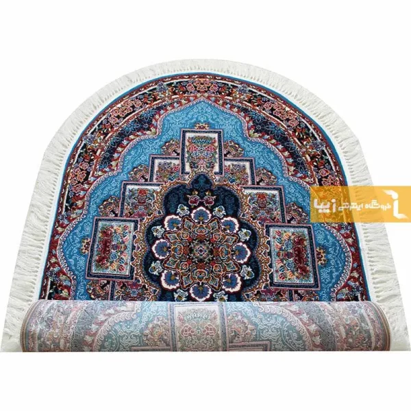 فرش بیضی آبی طرح ناردون13
