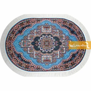 فرش بیضی آبی طرح ناردون7