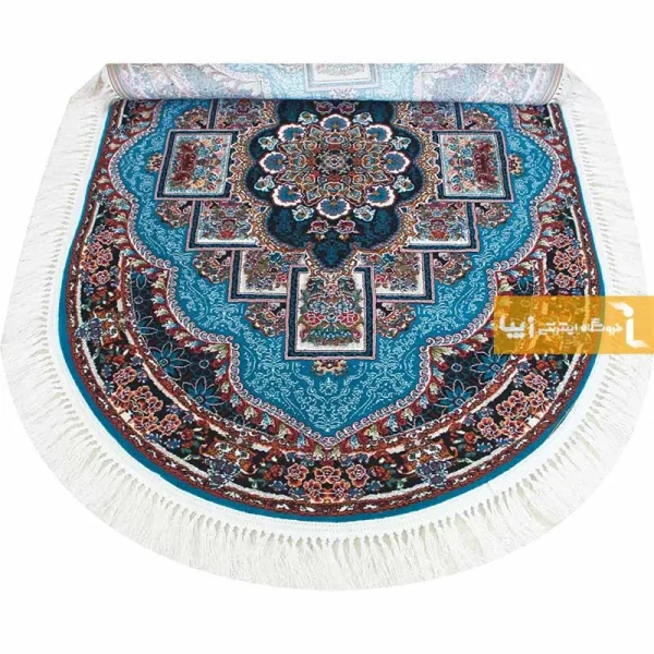 فرش بیضی آبی طرح ناردون6