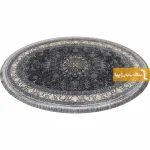 فرش بیضی ذغالی طرح شاهسوند4