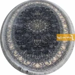 فرش بیضی ذغالی طرح شاهسوند6