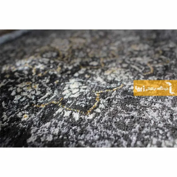 فرش بیضی ذغالی طرح شاهسوند5