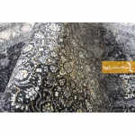 فرش بیضی ذغالی طرح شاهسوند3