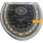 فرش بیضی ذغالی طرح شاهسوند14