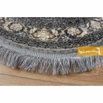 فرش بیضی ذغالی طرح شاهسوند13