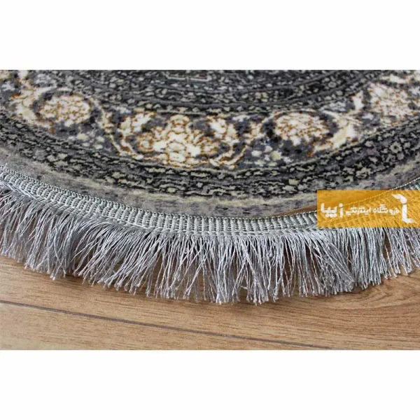 فرش بیضی ذغالی طرح شاهسوند13