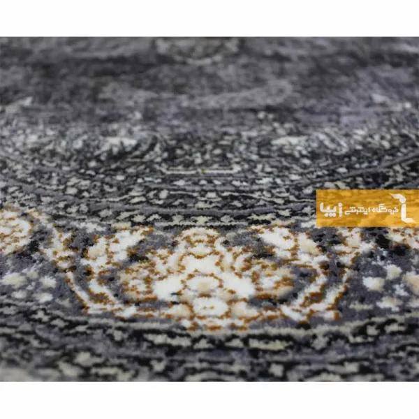 فرش بیضی ذغالی طرح شاهسوند12