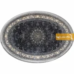 فرش بیضی ذغالی طرح شاهسوند11