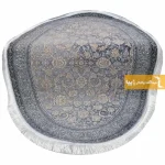 فرش بیضی ذغالی طرح شاهگل2