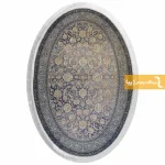 فرش بیضی ذغالی طرح شاهگل9